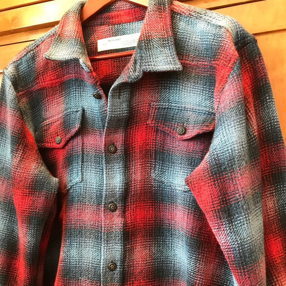 OFF-WHITE PLAID ARROWS-PRINT BLANKET SHIRT - Picture 15 of 16